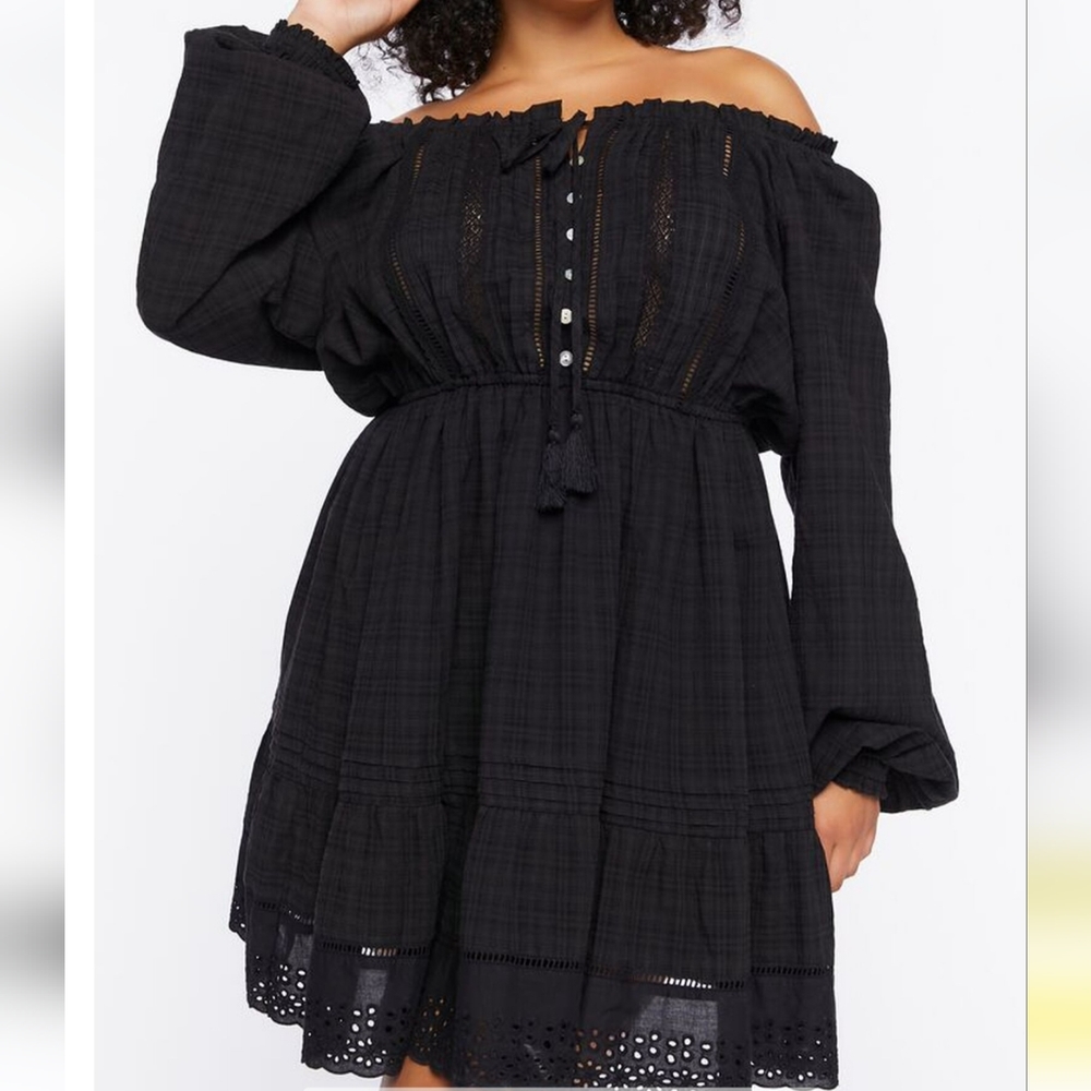 Forever 21 Off-the-shoulder Peasant Mini Dress
